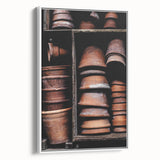 Vintage Clay Pots - Rustic Farmhouse Kitchen Art