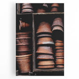 Vintage Clay Pots - Rustic Farmhouse Kitchen Art