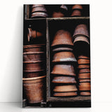 Vintage Clay Pots - Rustic Farmhouse Kitchen Art