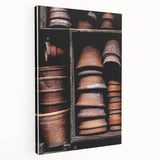 Vintage Clay Pots - Rustic Farmhouse Kitchen Art