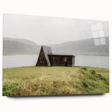 Rustic Cabin by the Lake - Vintage Farmhouse Wall Art for Cozy Homes