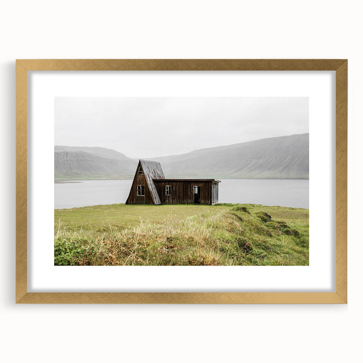 Rustic Cabin by the Lake - Vintage Farmhouse Wall Art for Cozy Homes