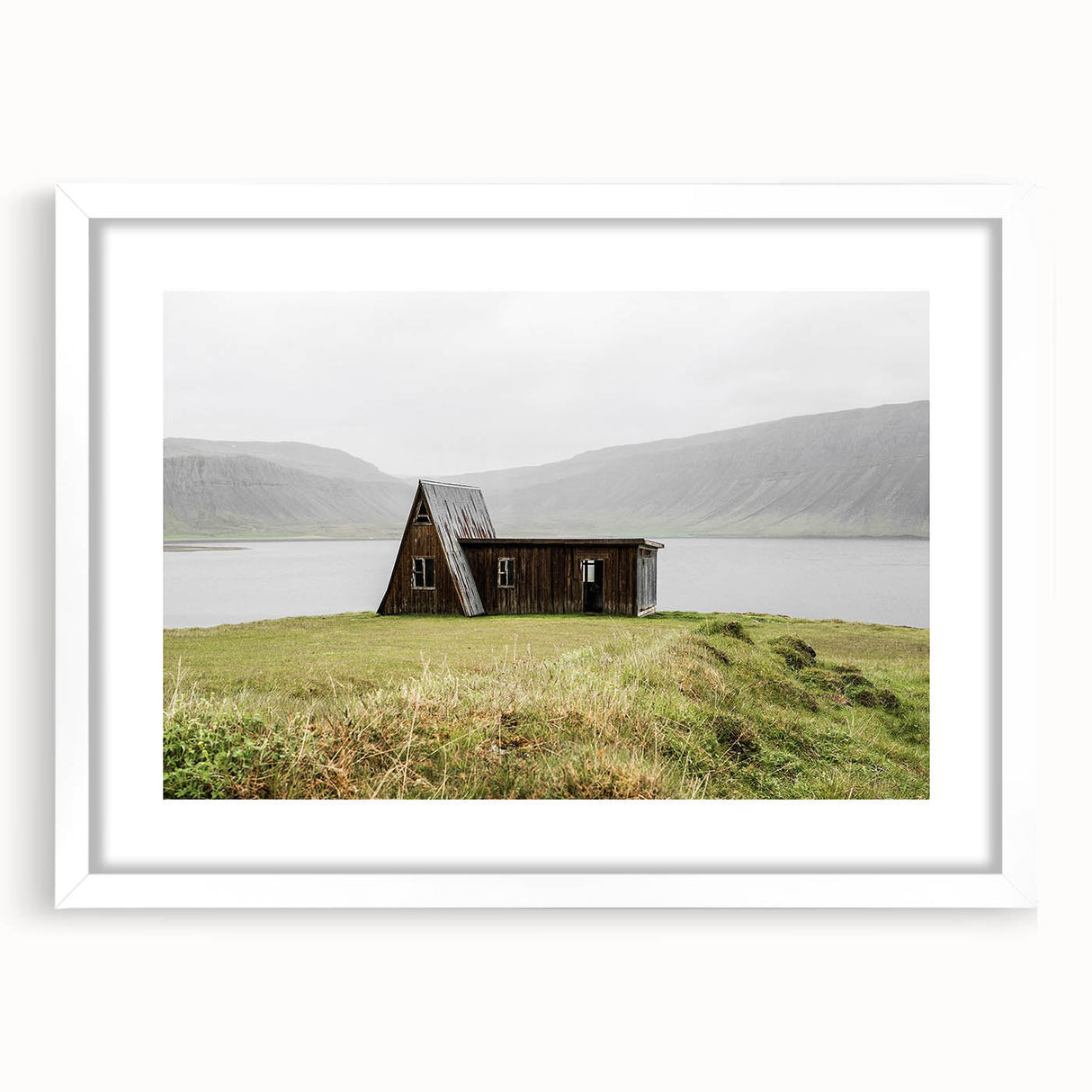 Rustic Cabin by the Lake - Vintage Farmhouse Wall Art for Cozy Homes