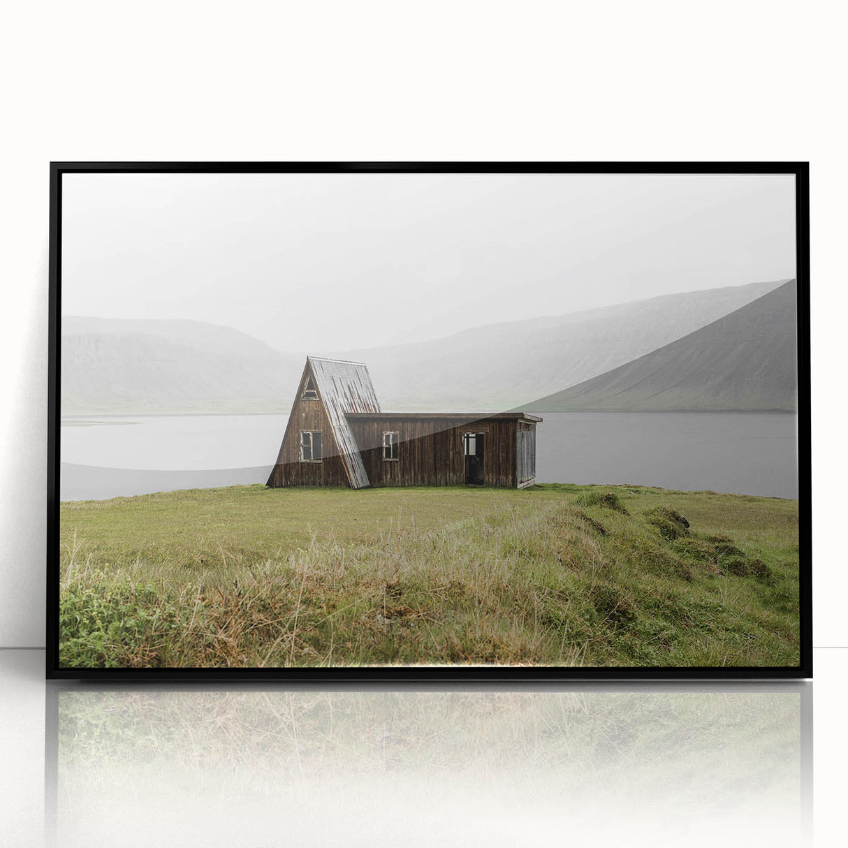 Rustic Cabin by the Lake - Vintage Farmhouse Wall Art for Cozy Homes