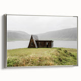 Rustic Cabin by the Lake - Vintage Farmhouse Wall Art for Cozy Homes