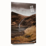 Rustic Wall Art - Mountain Waterfall and Cabin for Farmhouse Decor