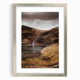 Rustic Wall Art - Mountain Waterfall and Cabin for Farmhouse Decor