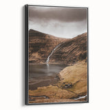 Rustic Wall Art - Mountain Waterfall and Cabin for Farmhouse Decor