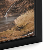 Rustic Wall Art - Mountain Waterfall and Cabin for Farmhouse Decor