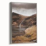 Rustic Wall Art - Mountain Waterfall and Cabin for Farmhouse Decor