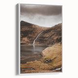 Rustic Wall Art - Mountain Waterfall and Cabin for Farmhouse Decor