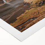 Rustic Wall Art - Mountain Waterfall and Cabin for Farmhouse Decor