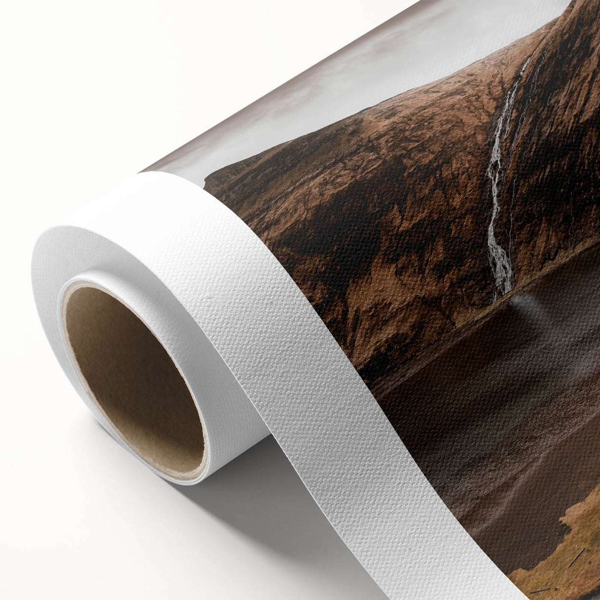Rustic Wall Art - Mountain Waterfall and Cabin for Farmhouse Decor