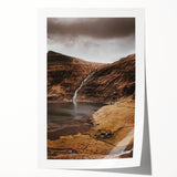 Rustic Wall Art - Mountain Waterfall and Cabin for Farmhouse Decor