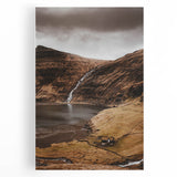 Rustic Wall Art - Mountain Waterfall and Cabin for Farmhouse Decor