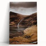 Rustic Wall Art - Mountain Waterfall and Cabin for Farmhouse Decor