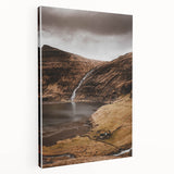 Rustic Wall Art - Mountain Waterfall and Cabin for Farmhouse Decor