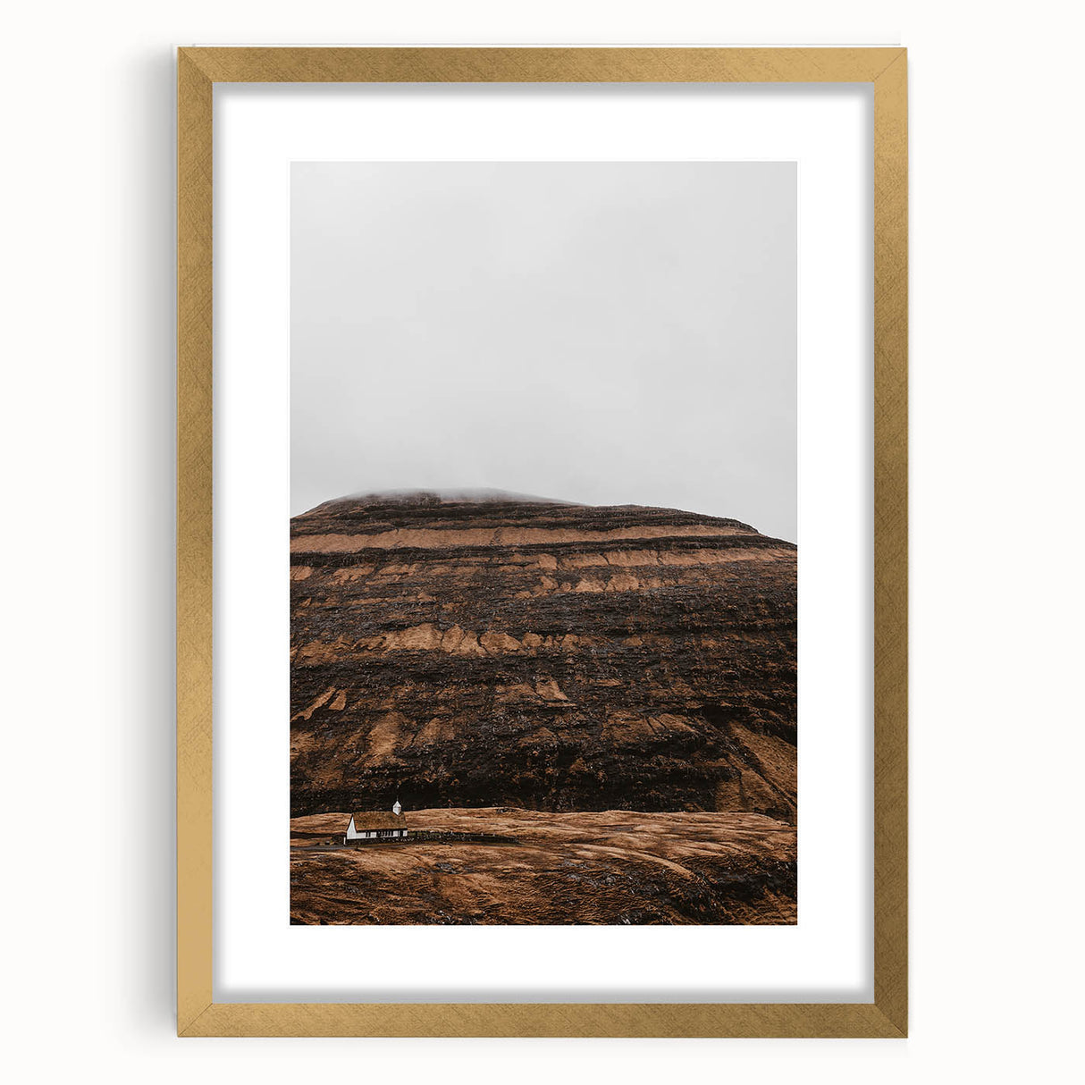 Rustic Wall Art - Remote Church with Mountain Backdrop for Farmhouse Decor