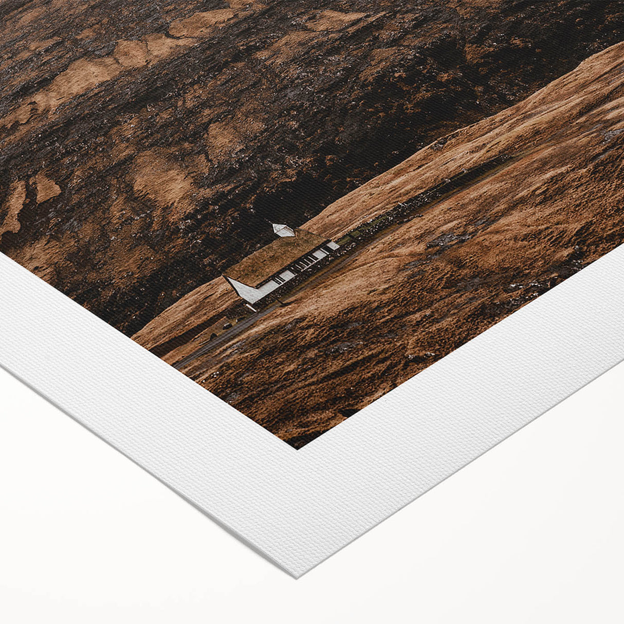 Rustic Wall Art - Remote Church with Mountain Backdrop for Farmhouse Decor