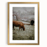 Rustic Wall Art - Grazing Cows in Countryside for Farmhouse Decor