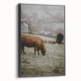 Rustic Wall Art - Grazing Cows in Countryside for Farmhouse Decor