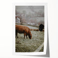 Rustic Wall Art - Grazing Cows in Countryside for Farmhouse Decor