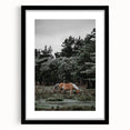 Rustic Horse Grazing Wall Art – Vintage Farmhouse Nature Scene Print