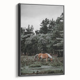 Rustic Horse Grazing Wall Art – Vintage Farmhouse Nature Scene Print