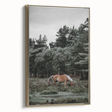 Rustic Horse Grazing Wall Art – Vintage Farmhouse Nature Scene Print