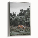 Rustic Horse Grazing Wall Art – Vintage Farmhouse Nature Scene Print