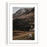 Rustic Lamb in Landscape Wall Art – Farmhouse Nature Scene Decor Print