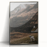 Rustic Lamb in Landscape Wall Art – Farmhouse Nature Scene Decor Print