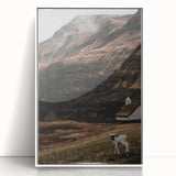 Rustic Lamb in Landscape Wall Art – Farmhouse Nature Scene Decor Print