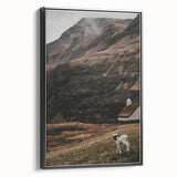 Rustic Lamb in Landscape Wall Art – Farmhouse Nature Scene Decor Print