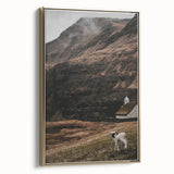 Rustic Lamb in Landscape Wall Art – Farmhouse Nature Scene Decor Print