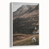 Rustic Lamb in Landscape Wall Art – Farmhouse Nature Scene Decor Print
