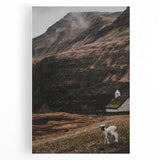 Rustic Lamb in Landscape Wall Art – Farmhouse Nature Scene Decor Print