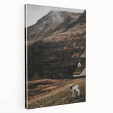 Rustic Lamb in Landscape Wall Art – Farmhouse Nature Scene Decor Print
