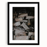 Rustic Firewood Texture Wall Art – Farmhouse Nature Decor Print