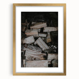 Rustic Firewood Texture Wall Art – Farmhouse Nature Decor Print