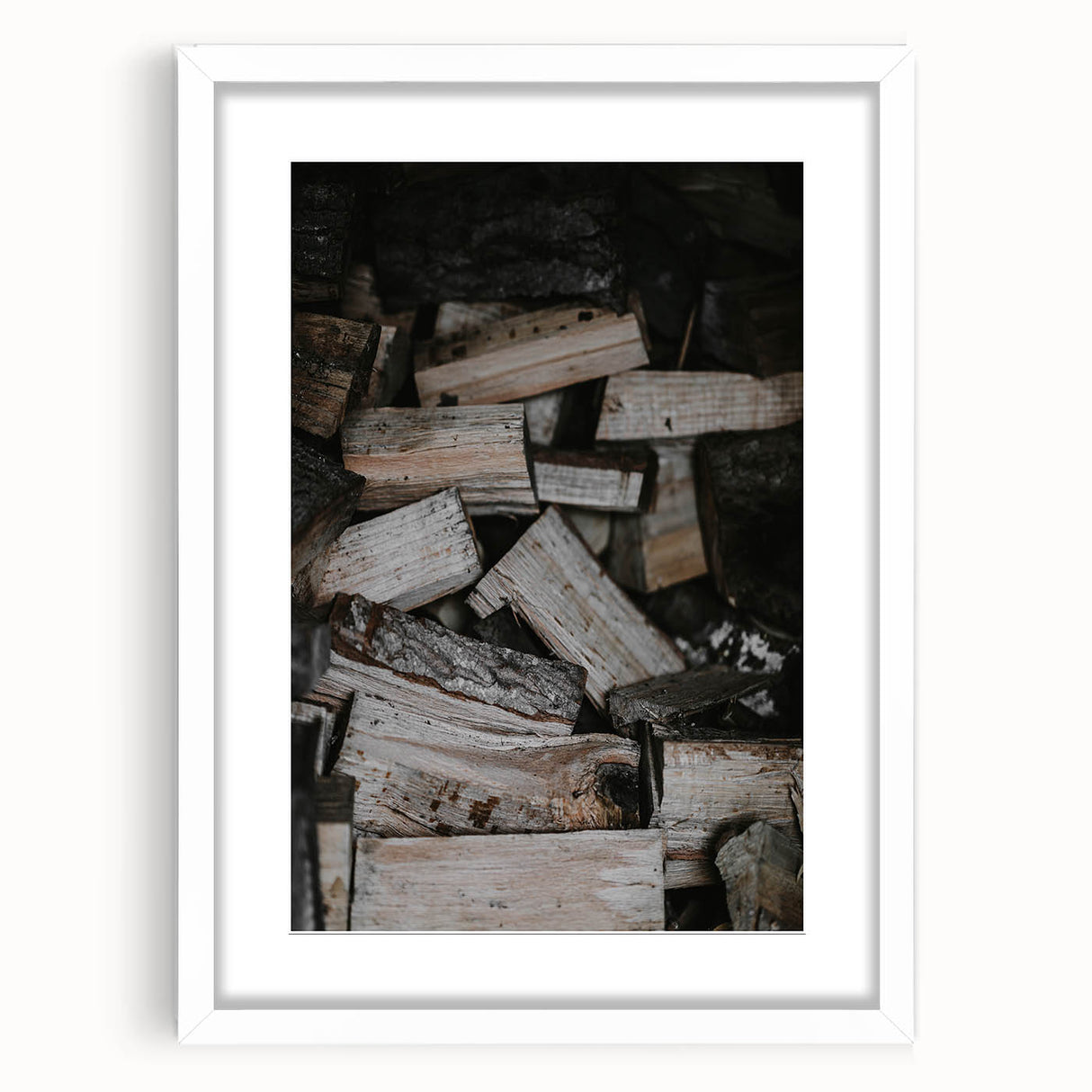 Rustic Firewood Texture Wall Art – Farmhouse Nature Decor Print