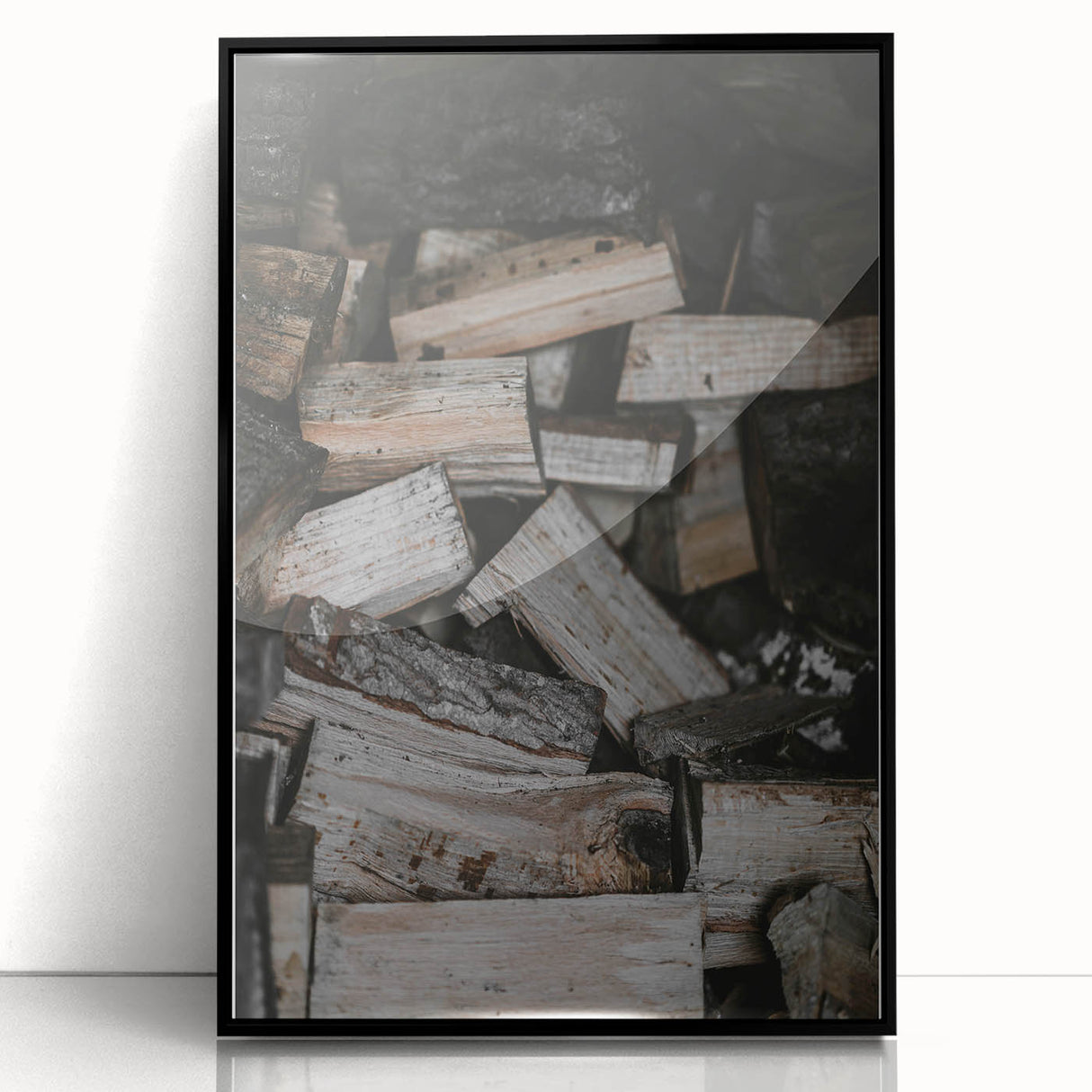 Rustic Firewood Texture Wall Art – Farmhouse Nature Decor Print