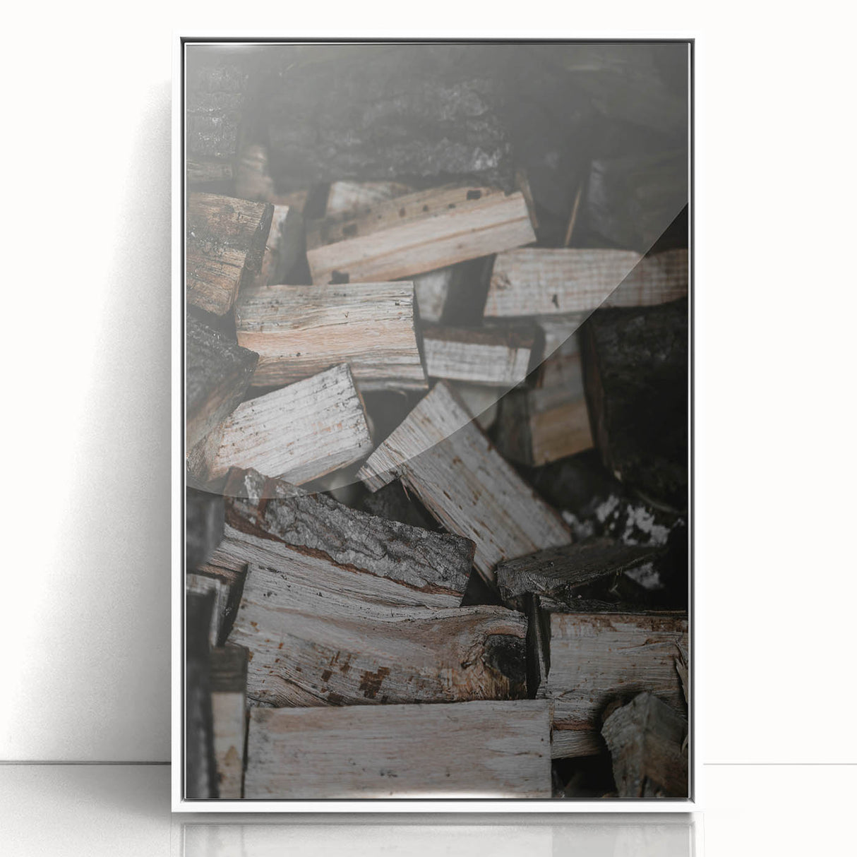 Rustic Firewood Texture Wall Art – Farmhouse Nature Decor Print