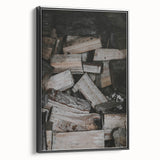 Rustic Firewood Texture Wall Art – Farmhouse Nature Decor Print