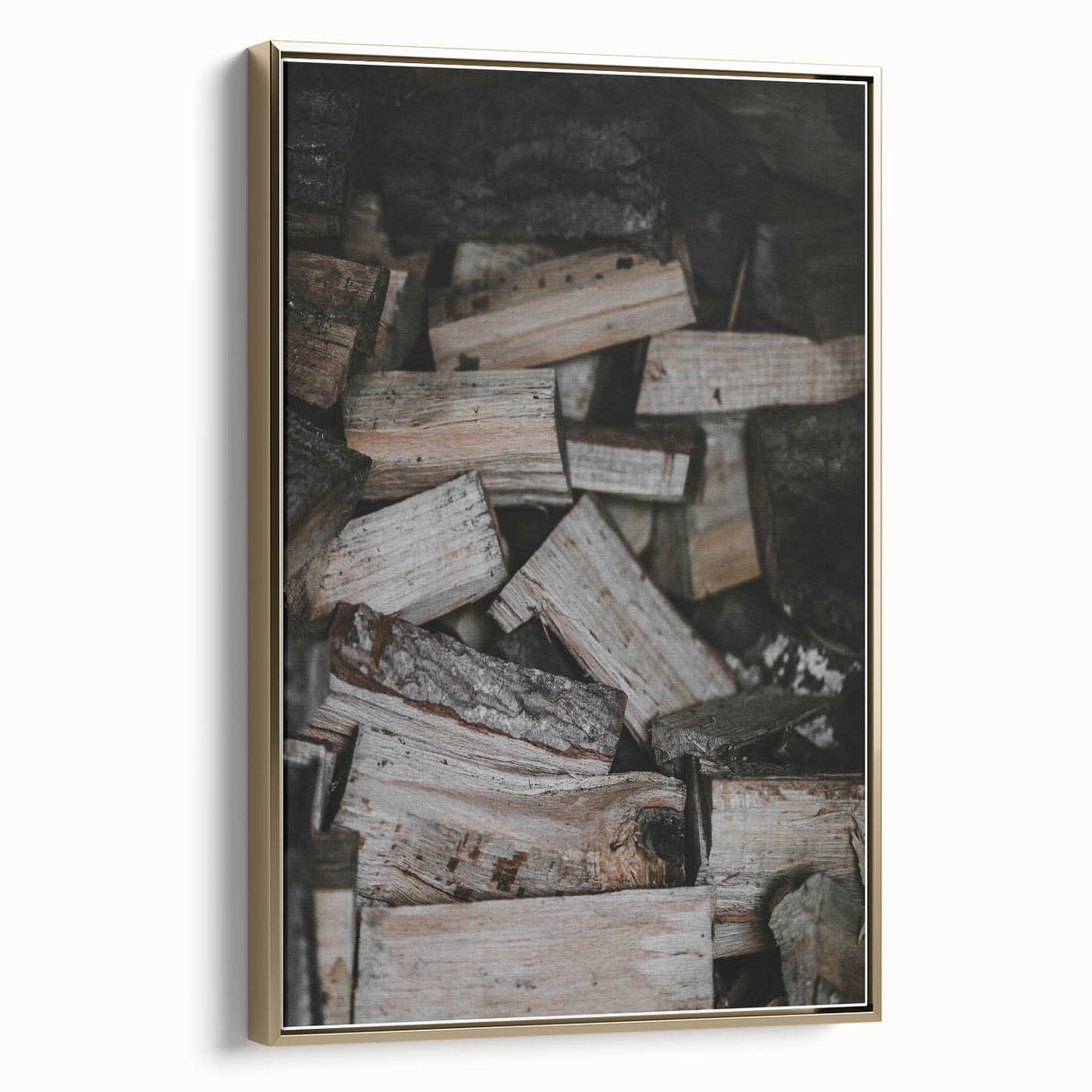 Rustic Firewood Texture Wall Art – Farmhouse Nature Decor Print