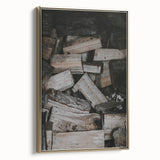 Rustic Firewood Texture Wall Art – Farmhouse Nature Decor Print
