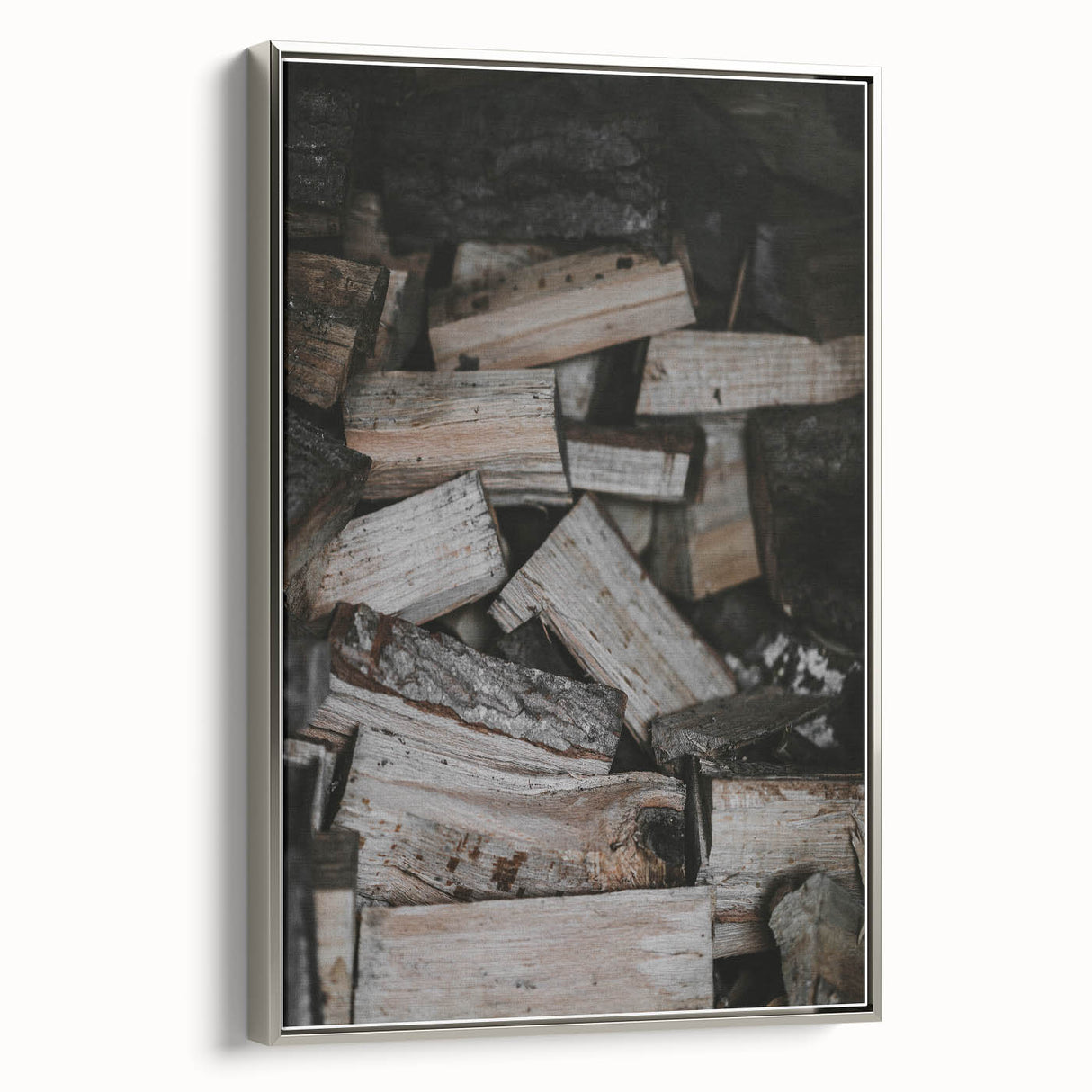Rustic Firewood Texture Wall Art – Farmhouse Nature Decor Print