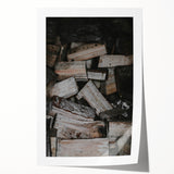 Rustic Firewood Texture Wall Art – Farmhouse Nature Decor Print
