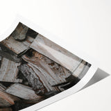 Rustic Firewood Texture Wall Art – Farmhouse Nature Decor Print