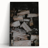 Rustic Firewood Texture Wall Art – Farmhouse Nature Decor Print